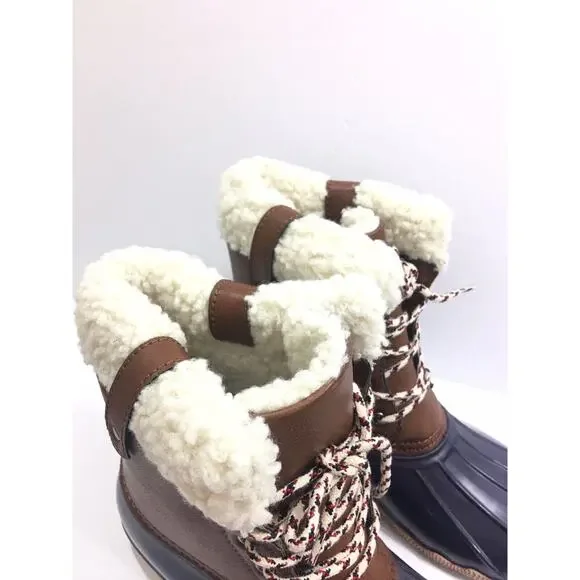 American Eagle Outfitters Duck Snow Boots Sz 11 Rain‎ Weather brown Leather NEW - Picture 5 of 9